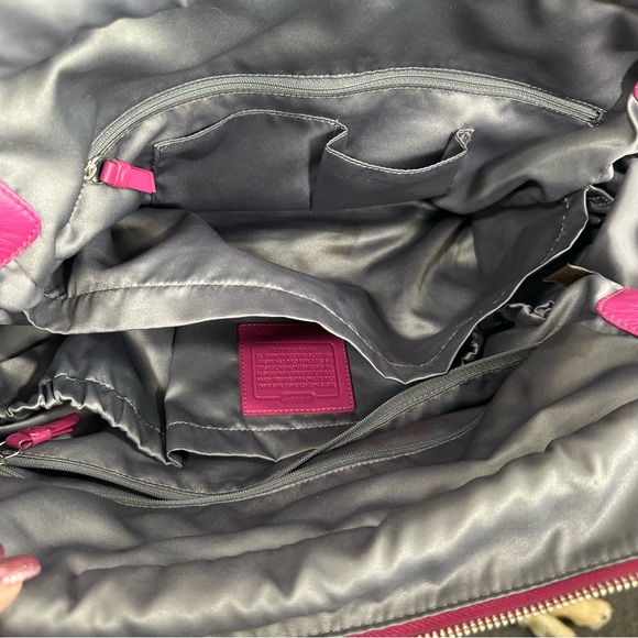 Coach Leather Stitched Oversized Pink Diaper Bag Work Weekend Travel Tote - Picture 10 of 16